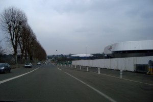 Tertre Rouge...místo kde se trať napojuje na veřejnou komunikaci
